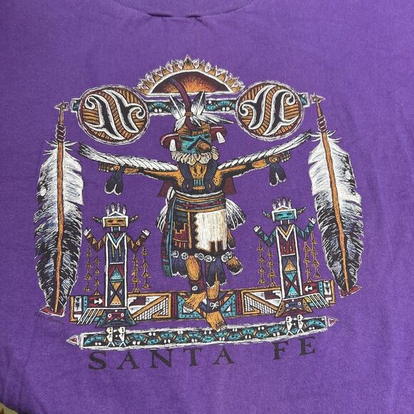 Vtg 1990s Prairie Mountain Native American Single Stitch T-Shirt Purple Sz‎ 2XL - Picture 3 of 12